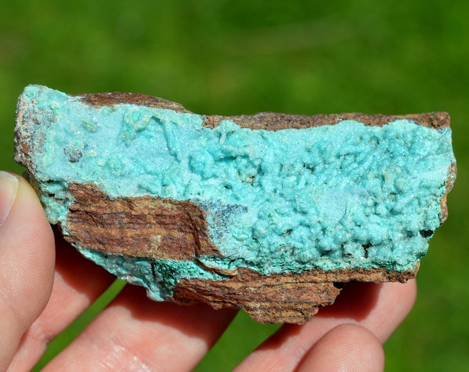 Chrysocolla after Malachite after Anhydrite & quartz - 156 grams - Tenke-Fungurume area, Lualaba, DR Congo