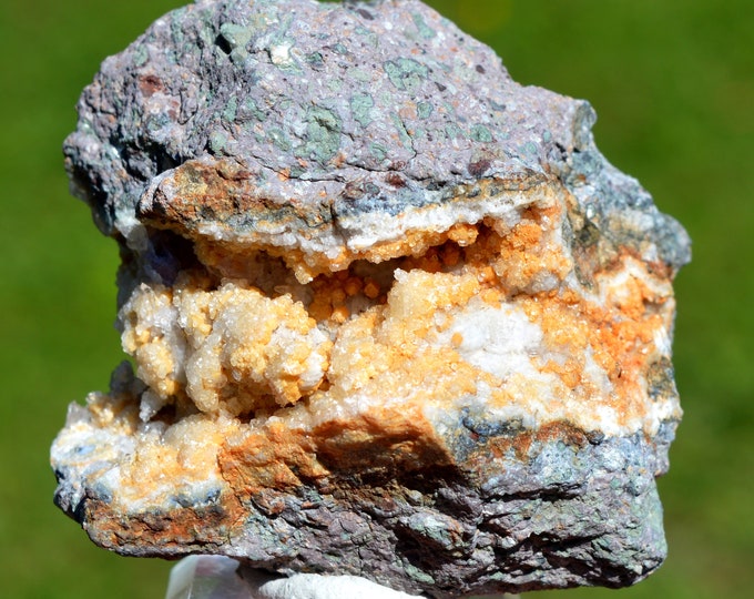 Amethyst & Calcite 228 grams - Capurru Quarry, Osilo, Sassari Province, Sardinia, Italy