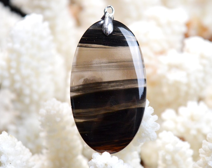 51 carat Obsidian - natural stone cabochon pendant - USA // DC59