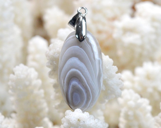 Agate 23 carats - pendentif cabochon pierre naturelle - Botswana / FG89