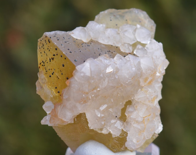 Fluorite & Quartz Chalcopyrite 152 grams - Sidi Ayed, Boulemane Caïdat, Boulemane Cercle, Boulemane Province, Fez-Meknes Region, Morocco
