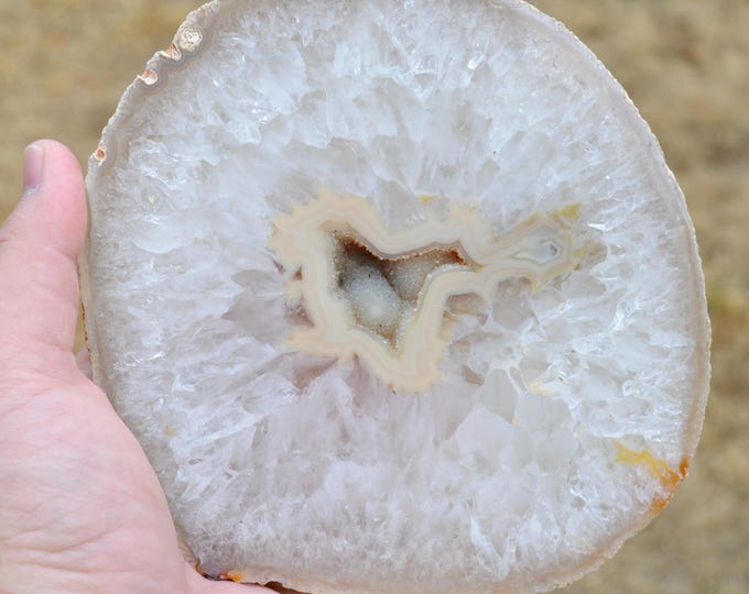 Agate & Quartz slice 838 grams - Iraí, Rio Grande do Sul, Brazil