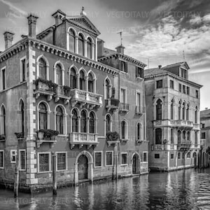 Venice Print, Venice Wall Art, Venice Photography, Italy Travel Poster, Italy Venice Art Print, Black and White Venice Architecture Print