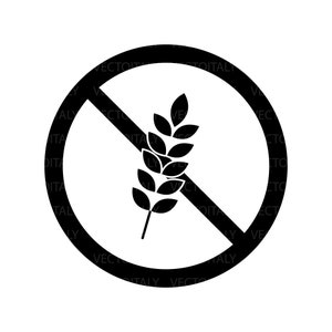 May include: Black and white icon of a wheat stalk crossed out with a diagonal line, indicating a gluten-free product.