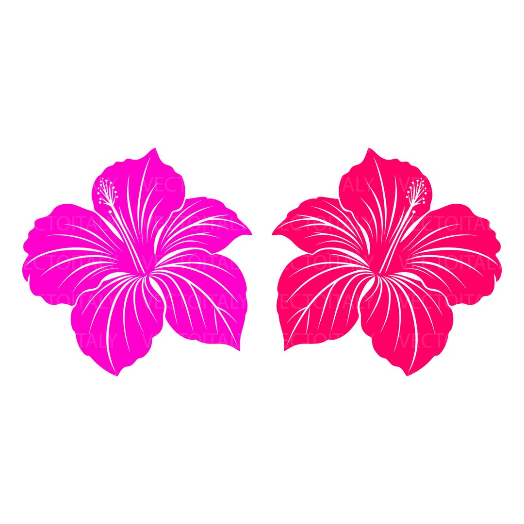 Hibiscus SVG Flower Cut File for Cricut & Silhouette, Tropical Flower ...