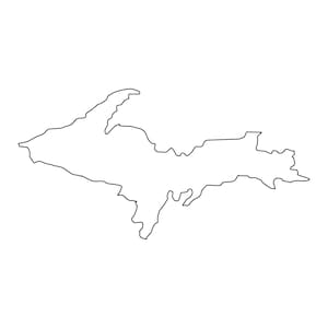Michigan Península Superior Contorno Simple Mapa Forma, svg png pdf eps, diseño gráfico vectorial corte impresión tinte sub láser cnc