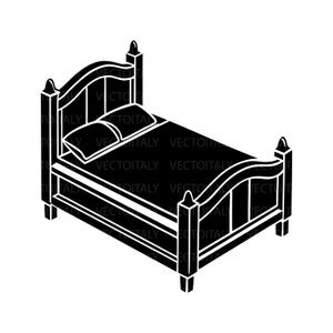 Bed Icon SVG Bed Clip Art Bed Cut File Bed SVG Silhouette Instant Digital Download pdf eps png jpg