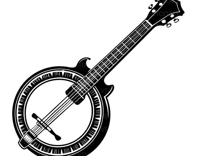 Banjo Svg Png Instant Digital Download, Banjo Svg Files, Banjo Guitar ...