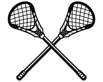 Two Double Crossed Realistic Lacrosse Sticks for Players. Teams, Coaches, Parents, Moms, Dads, Digital Download SVG & PNG