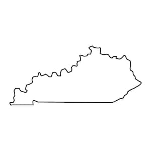 Archivos SVG de contorno de Kentucky, archivos de corte de Kentucky, archivos vectoriales de Estados Unidos de América, vector de Kentucky, clip art de mapa de Kentucky