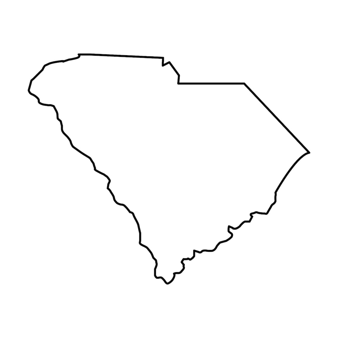 Sc Line Drawings Outline Of South Carolina 1712