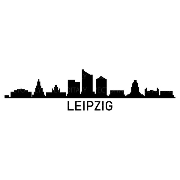 Leipzig skyline illustrated in vector and available in SVG, PDF, Eps, Png, JPEG and Ai format and available for instant download