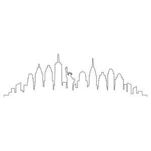 NEW YORK USA Line Skyline City Outline Silhouette Vector Graphic svg eps jpg png