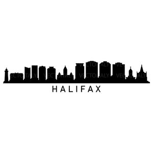Halifax silhuett illustrerad i vektor och tillgänglig i SVG-, PDF-, Eps-, Png-, JPEG- och Ai-format och tillgänglig för omedelbar nedladdning