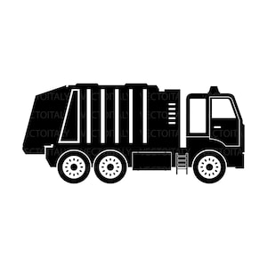 Müllwagen-Schnittdatei, Müllwagen-Svg, Recycling-LKW-PDF