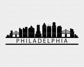 Skyline Philadelphia illustrated in vector and available in SVG, Eps, JPG, Png and PDF format and available for instant download