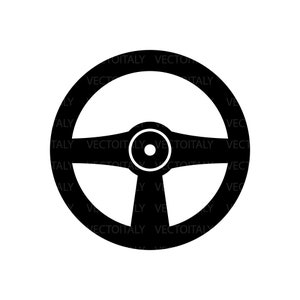 Può includere: Illustrazione in bianco e nero di un volante a tre razze.