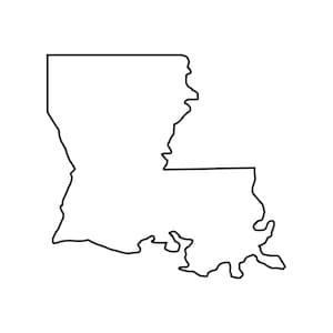 Archivos SVG de contorno de Luisiana, archivos de corte de Luisiana, archivos vectoriales de Estados Unidos de América, vector de Luisiana, imágenes prediseñadas de mapa de Luisiana