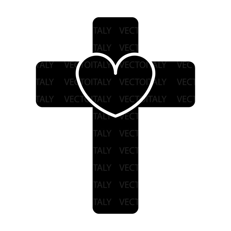 Crossvec Cross With Heart SVG: Christian Cut File (digital Download) - Etsy