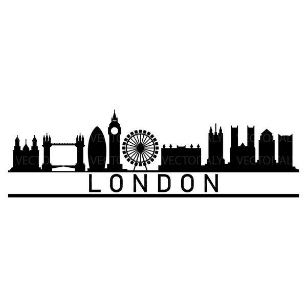 London City Skyline Clipart SVG-Vector Clip Art Graphics-Digital Download-Cut Ready Files svg, jpeg, eps