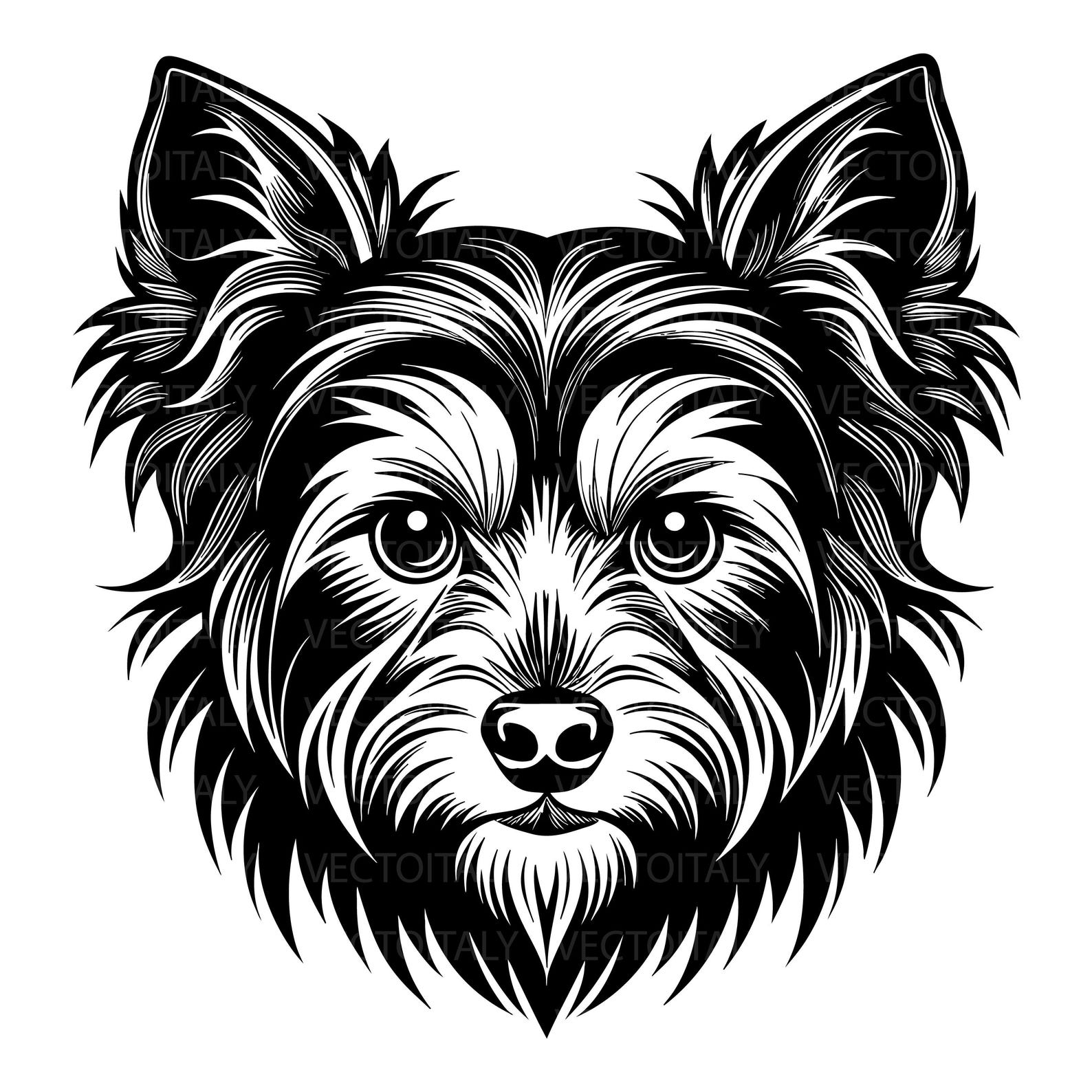 Yorkshire Terrier SVG Clipart: Dog Head Vector Graphic, Pet Portrait - Etsy