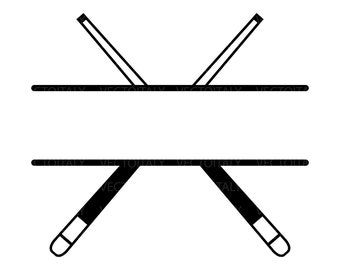 Cue Sticks Monogram Svg, Pool Billiard Name Frame Svg, Snooker Svg. Vector Cut file Cricut, Silhouette, Pdf Png Eps Pdf