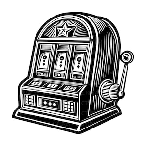 Caça-níqueis, caça-níqueis, jogos de azar, cassino, jackpot de Las Vegas, jogo de sorte, SVG, EPS, PNG, clipart, vetor, Cricut, corte, corte, impressão, arquivo