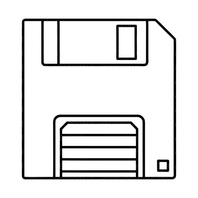 Floppy Disk. Cut Files for Cricut. Clip Art Silhouette (eps, Svg, Pdf ...