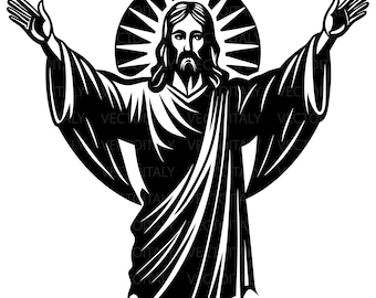 Jesus SVG, Jesus Clipart, Jesus Silhouette Cut File, Vector Jesus Svg Jpg Eps Pdf Png Downloads