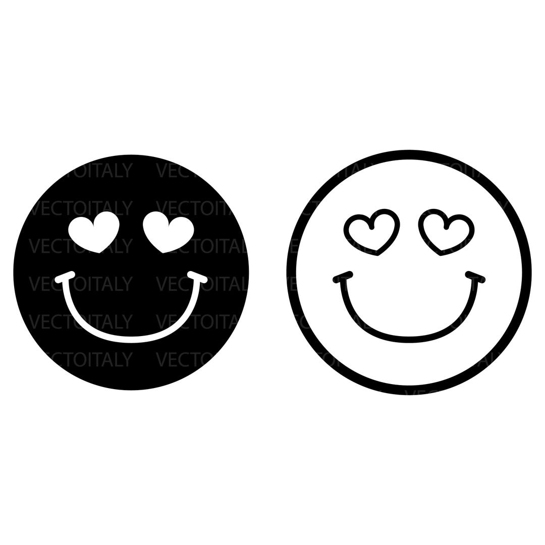 Smiley Face SVG, Smiley Face With Heart Eyes, Hippie SVG for Cricut and ...