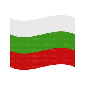 Könnte beinhalten: Eine wehende Flagge Bulgariens. Die Flagge ist grün, weiß und rot mit drei horizontalen Streifen. Der obere Streifen ist grün, der mittlere Streifen ist weiß und der untere Streifen ist rot.