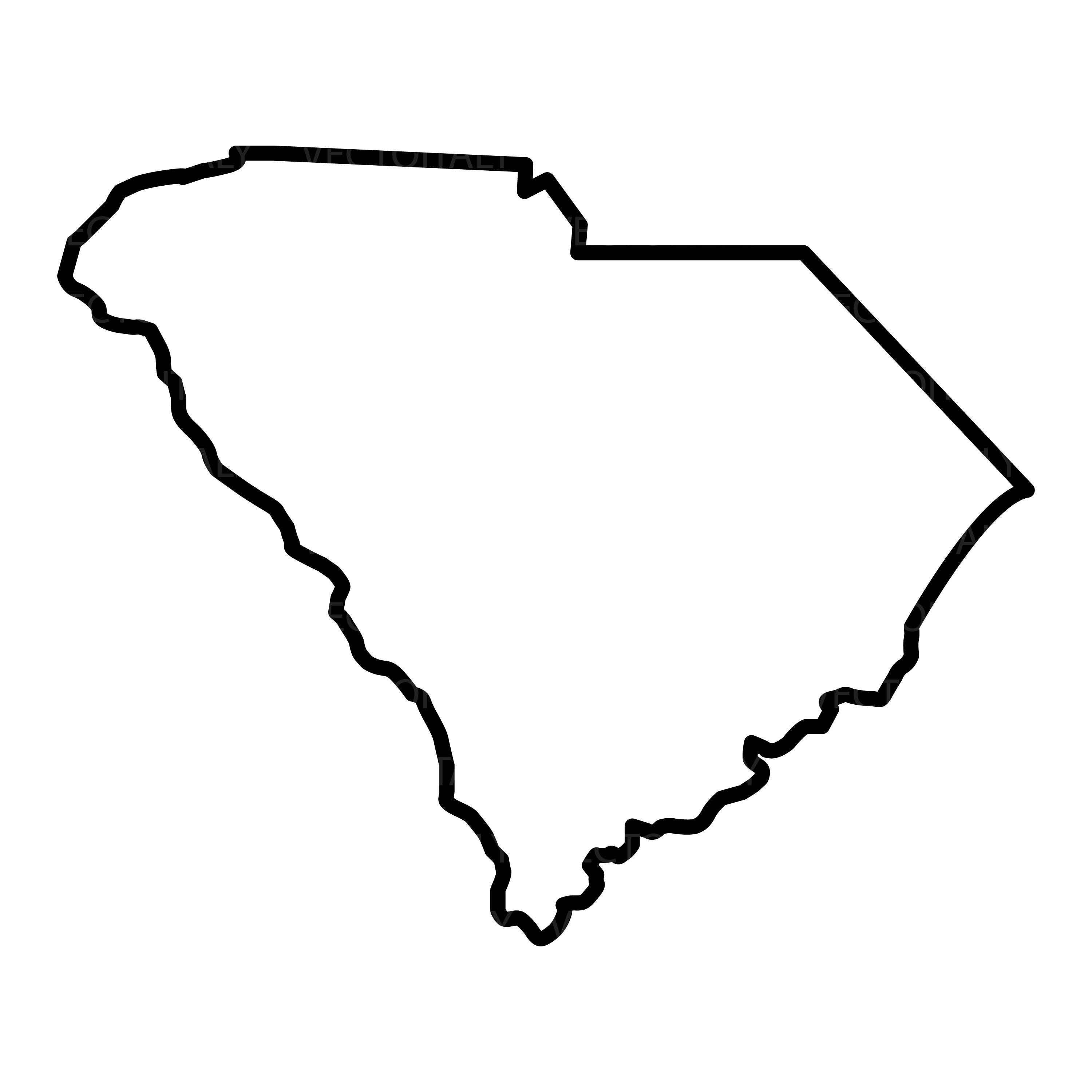 Sc Line Drawings South Carolina Outline SVG Files | South Carolina Cut Files | United ...