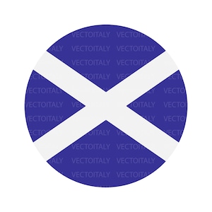 Scotland Round Flag SVG, Scottish Circular Banner, National Circle Button Icon, Cricut Cut File Digital Download Vector, eps ai