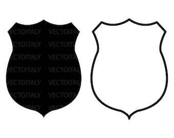 Police Badge Outline Silhouette SVG, Police SVG, Police Shield, Police Officer Badge, Cop Shield, Svg, Png, Pdf, AI, Jpeg