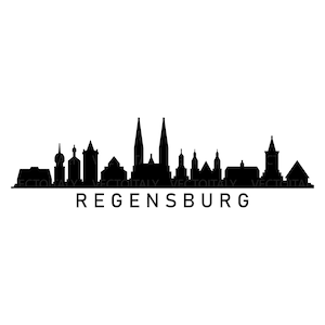 Horizon de Ratisbonne illustré en vecteur et disponible aux formats SVG, PDF, Eps, Png, JPEG et Ai et disponible en téléchargement instantané