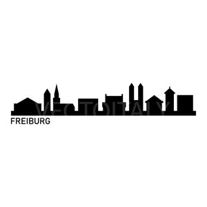 Skyline Freiburg geïllustreerd in vector en beschikbaar in SVG, PDF, Eps, Png, JPEG en Ai formaat en beschikbaar voor instant download
