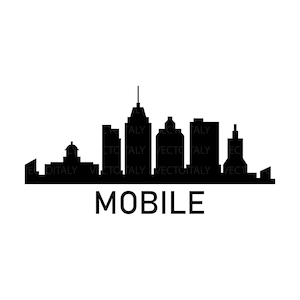 Mobiele skyline geïllustreerd in vector en beschikbaar in SVG, PDF, Eps, Png, JPEG en Ai formaat en beschikbaar voor directe download