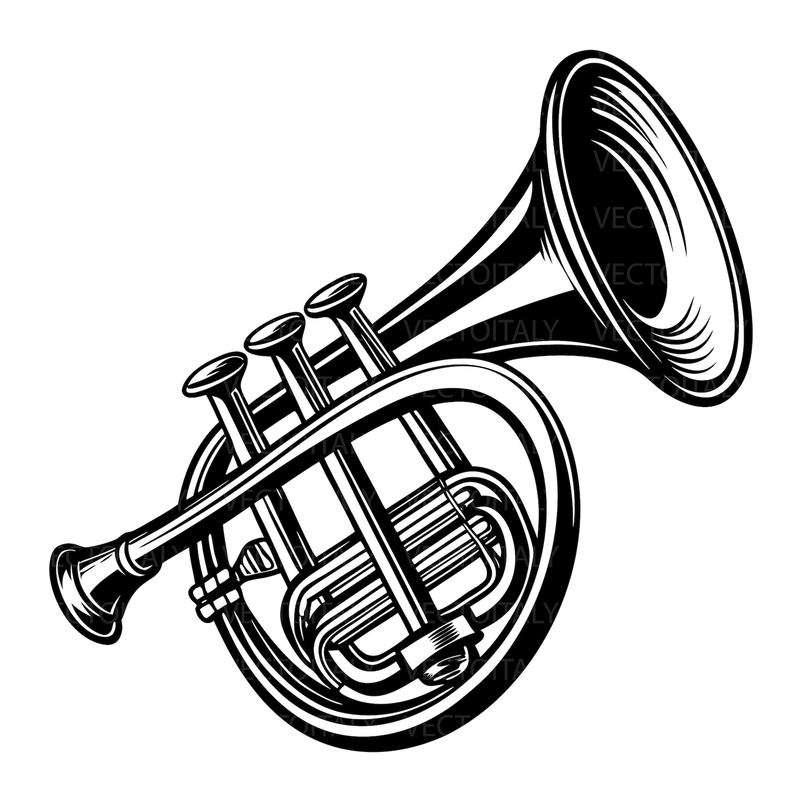 Mellophone Vector Mellophone SVG, Musical Instrument SVG, Logo - Digital Download With ...