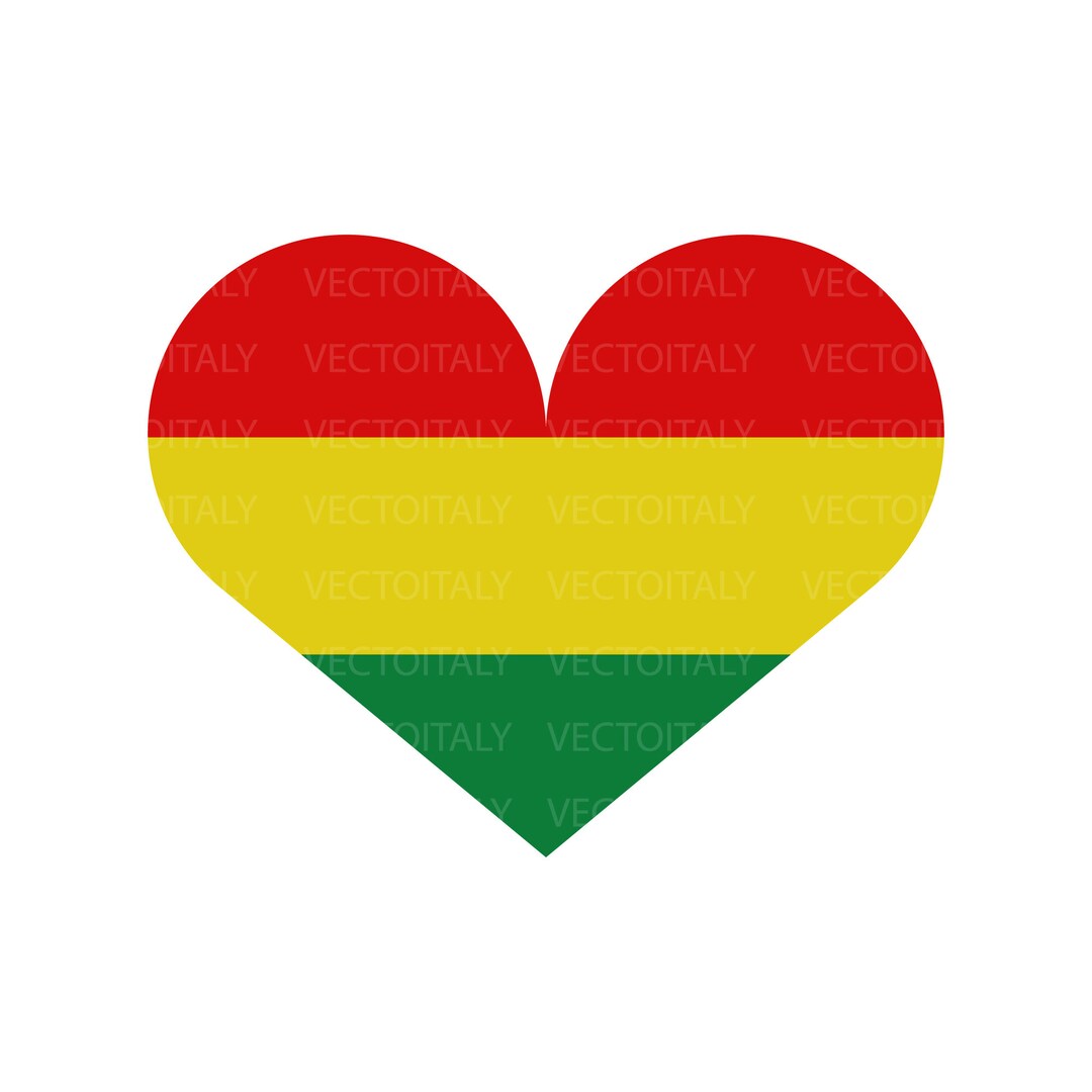 Bolivia Heart Flag SVG, Bolivian Love Banner National Nation Country