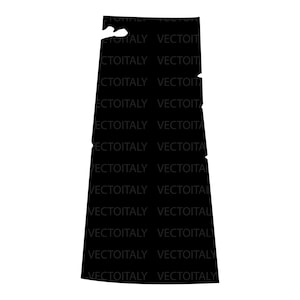 May include: A black silhouette of a geographical shape, possibly a state or region, with the text "TOTALT VECTO" and "CTOITALY VECTOIT" repeated across the surface. The shape has a distinctive outline with a small protrusion at the top.