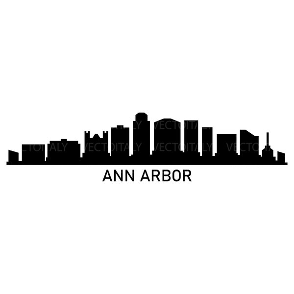 Ann Arbor skyline illustrated in vector and available in SVG, PDF, Eps, Png, JPEG and Ai format and available for instant download
