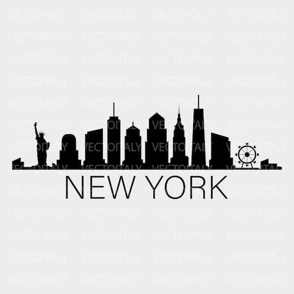 Skyline new york illustrated in vector and available in SVG, Eps, JPG, Png and PDF format and available for instant download
