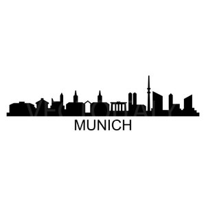 Skyline Munich illustrated in vector and available in SVG, PDF, Eps, Png, JPG and Ai format and available for instant download