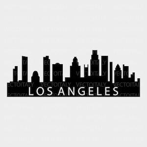 Skyline Los Angeles illustrated in vector and available in SVG, PDF, Eps, Png, JPEG and Ai format and available for instant download