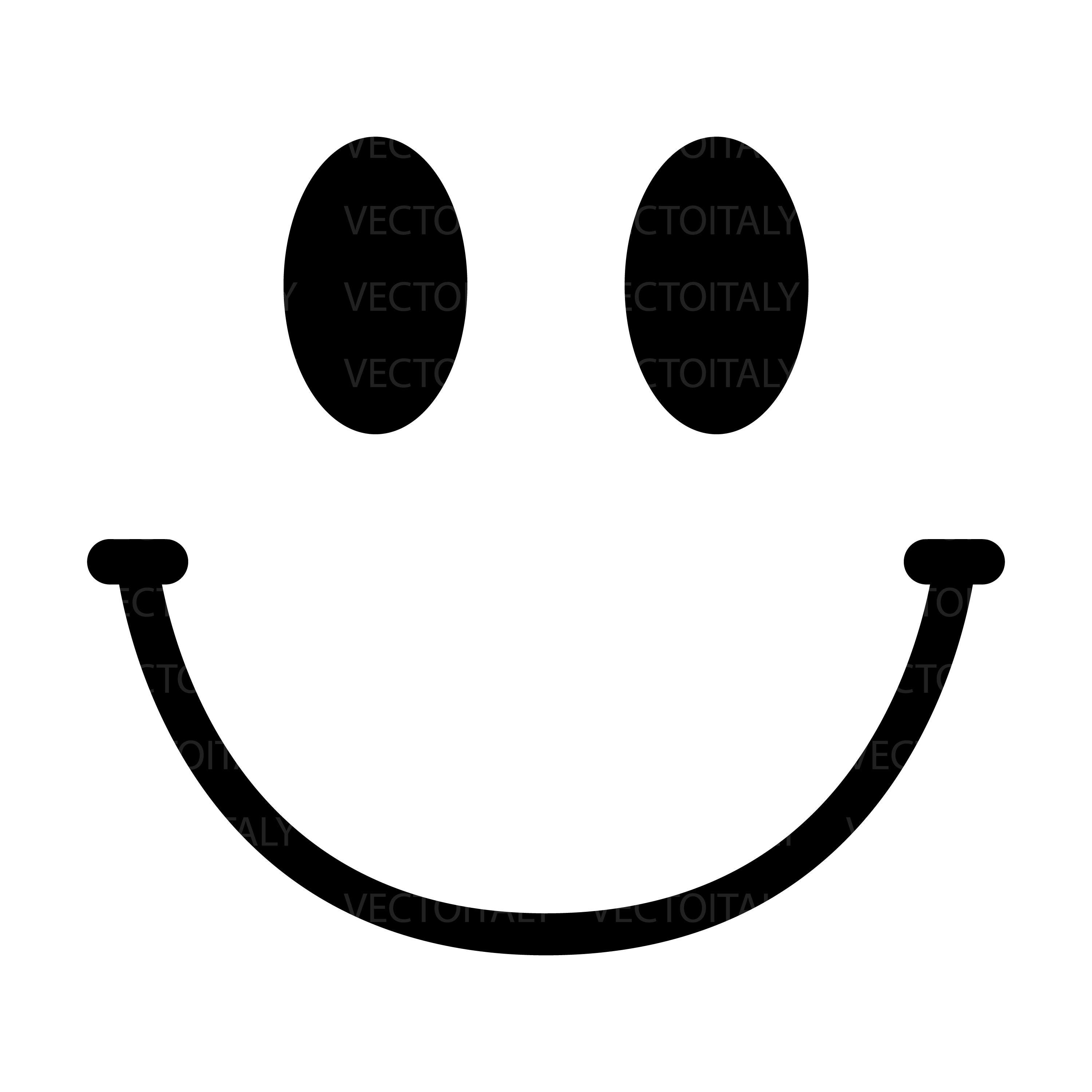 スマイリーアウトライン - 黒、ハッピー、顔、絵文字、ベクターアート