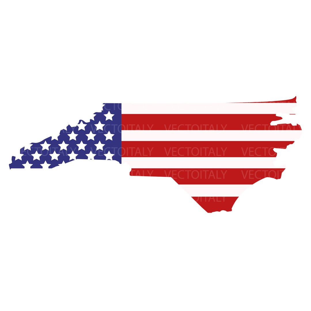 North Carolina State SVG American Flag Outline PDF EPS Ai Png Cricut ...