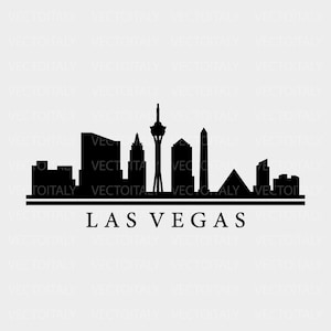 Skyline las vegas ilustrado en vector y disponible en formato SVG, Eps, JPG, Png y PDF y disponible para descarga instantánea