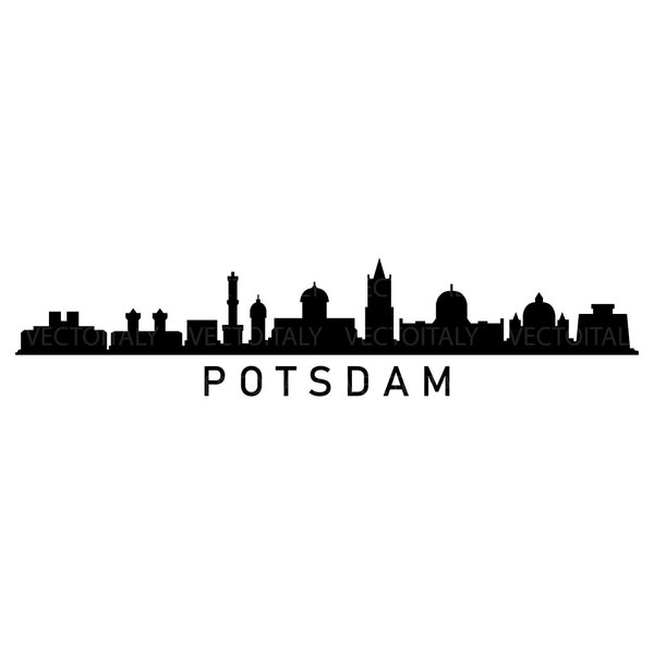 Die Potsdamer Skyline ist als Vektor illustriert und im SVG-, PDF-, Eps-, Png-, JPEG- und Ai-Format verfügbar und zum sofortigen Download verfügbar