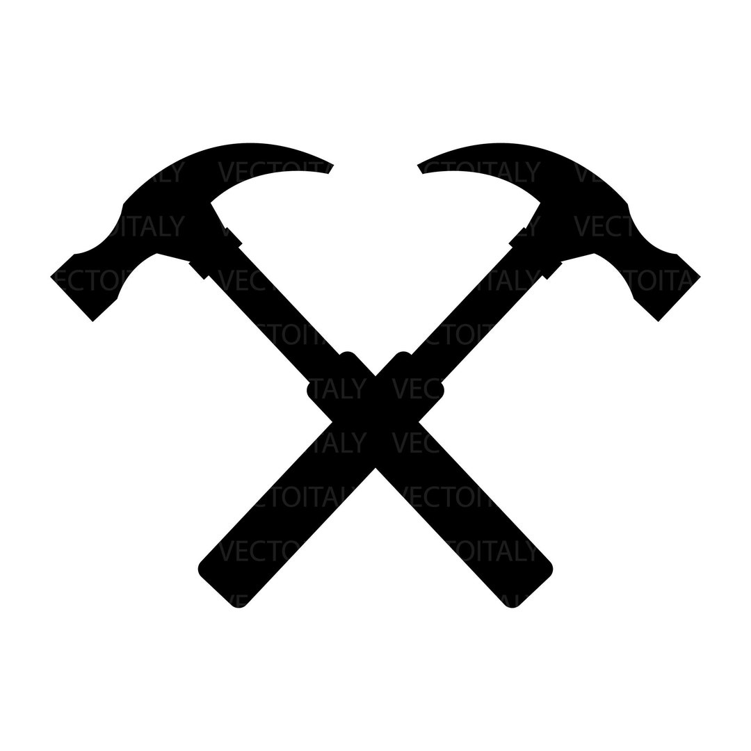 Crossed Hammers Illustrated in Vector and Available in SVG, PDF, Eps, Png, JPEG and Ai Format