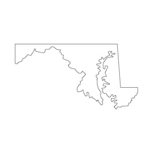 Maryland-Umriss-SVG-Dateien, Maryland-Schnittdateien, Vektordateien der Vereinigten Staaten von Amerika, Maryland-Vektor, Maryland-Karte-ClipArt